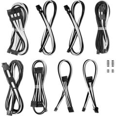 CableMod C-Series Pro ModMesh Sleeved 12V-2x6 12VHPWR Dual StealthSense Cable Kit for Corsair RMi, RMx (Black Label) - schwarz/wei