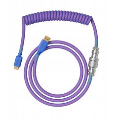 Glorious GMMK Coiled Cable Nebula, Spiralkabel, USB-C/USB-A - lila/silber