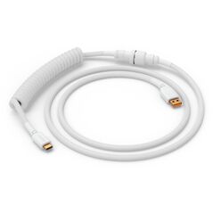 Glorious GMMK Coiled Cable Ghost White, Spiralkabel, USB-C/USB-A - wei