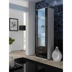 Cama Meble Witryna SOHO S1 biały/ czarny połysk