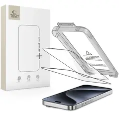 Szkło hartowane Tech-Protect Quick Set+ do Apple iPhone 15 Pro Black [2 PACK]