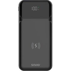 SAVIO BA-09 POWERBANK 10000 mAh, czarny, ładowanie indukcyjne