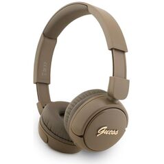 Słuchawki nauszne Guess Bluetooth 5.3 Metal Logo Script brązowy