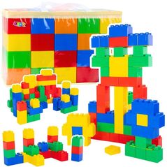 Zestaw Duże Klocki Konstrukcyjne W Torbie Kolorowe 28,5x9x9 cm 20el.