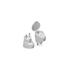 Γωνιακός βύσμα Plastrol T-99799 16A 230V 2P+Z Wt-16U/G-K με πρίζα και καπάκι Uni-Schuko αποσυναρμολογούμενο λευκό