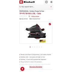EINHELL PILARKO-ZAGŁĘBIARKA TP-PS 18/165 Li BL