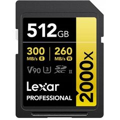 Lexar SDXC Pro 2000X UHS-II U3 R300/W260 (V90) 512GB