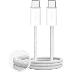 Καλώδιο Puro Fabrik 4 60W με επένδυση USB-C - USB-C 2m - λευκό