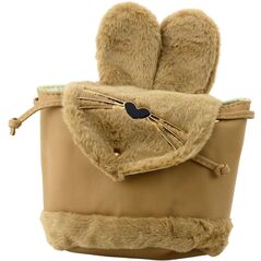 Plecak Dziecięcy Pluszowy Uszy Regulowany Pasek Beżowy 22cm 4L