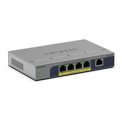NETGEAR GS105PP - Διακόπτης - μη διαχειριζόμενος - 1 x 10/100/1000 + 4 x 10/100/1000 (PoE+) - Επιτραπέζιος, τοποθετήσιμος σε τοίχο - PoE+ (83 W)