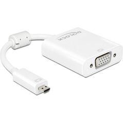 Adapter AV Delock HDMI Micro - D-Sub (VGA) + Jack 3.5mm biały (65557)