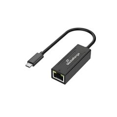 MediaRange USB Type-C® Ethernet Adapter with RJ45 Port, 10/100/1000 Mbps, 20cm, Black (MRCS237) έως 12 άτοκες Δόσεις