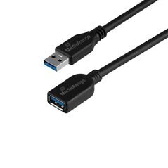 MediaRange USB Extension Cable, USB-A Plug to USB-A Socket, USB 3.0, 5 GB/s Data Transfer Rate, 5m, Black (MRCS241) έως 12 άτοκες Δόσεις
