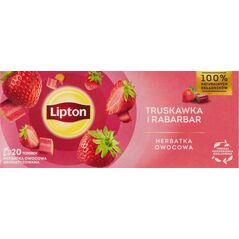 Lipton Herbatka owocowa truskawka i rabarbar 32 g (20 torebek)