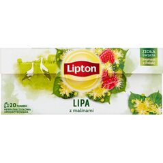 Lipton Herbatka ziołowa aromatyzowana lipa z malinami 18 g (20 torebek)