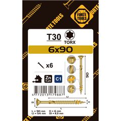 ΒΙΔΑ ΓΙΑ ΜΟΡΙΟΣΑΝΙΔΑ T30 6.0X90/54 YELL ZN6PCS