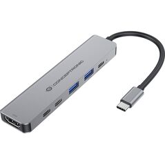CONCEPTRONIC 6-1 Dock USB-C->HDMI,2xUSB-A,3xUSB-C,+ 25cm gr