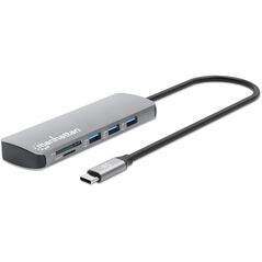 Manhattan 190459 stacja dokująca Przewodowa USB 3.2 Gen 1 (3.1 Gen 1) Type-C Szary