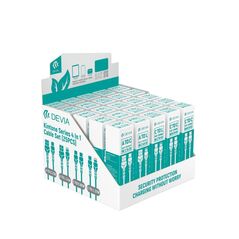 Καλώδιο Σύνδεσης USB 2.0 Devia EL237 4 σε 1 Kintone Series Eco-Friendly Λευκό (25 τεμ.) VALUE PACK 6942297112544 6942297112544 έως και 12 άτοκες δόσεις
