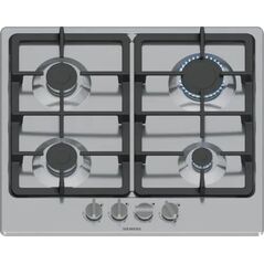 Siemens EG6B5PK90 płyta kuchenna Czarny, Stal nierdzewna Wbudowany 60 cm Gaz 4 stref(y)