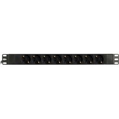 Listwa zasilająca Deltaco Maitinimo panelė 19 Deltaco, 8xCEE 7/4 jacks , 1xCEE 7/7 2m, juoda / GT-8529