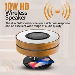 Promate Mirth 3σε1 / Νυχτερινό Φωτιστικό / Ηχείο Bluetooth 10W / Ασύρματη φόρτιση Qi / Ρολόι LED