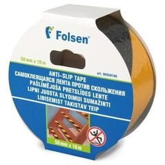 Ταινία συγκόλλησης FOLSEN, 50 mm x 10 m, αντιολισθητική, μαύρο/κίτρινο
