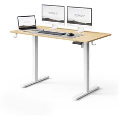 Biurko SENSE7 NOJO LIGHT Jasnobrązowo-Białe 120 cmx60 cm