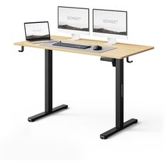 Biurko SENSE7 NOJO LIGHT Jasnobrązowo-Czarne 120 cmx60 cm