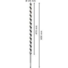 Τρυπάνι ελικοειδές 20X470X600 mm