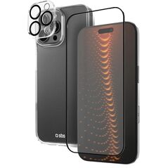 Σετ SBS με τεχνολογία D3O για iPhone 16 – θήκη + προστατευτικό γυαλί για οθόνη και κάμερα - διάφανο