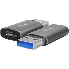 Adapteris Trust Calyx USB-C to USB-A 2 pack Black 8713439255737
