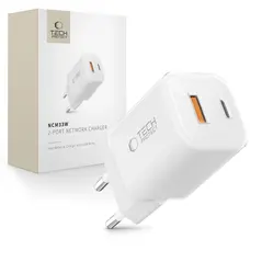 Ładowarka sieciowa Tech-Protect NCM33W 2-port USB-A, USB-C Network Charger PD 33W / QC3.0 White