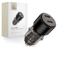 Ładowarka samochodowa Tech-Protect CC03 2-port 2xUSB-C Car Charger PD 100W Black