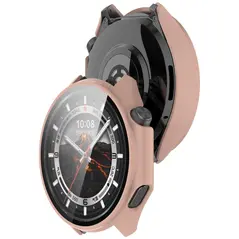 Etui ze szkłem do zegarka Bizon Case+Glass Watch do OnePlus Watch 3 / Oppo Watch X2 różowe