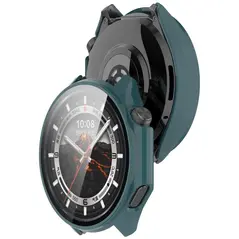 Etui ze szkłem do zegarka Bizon Case+Glass Watch do OnePlus Watch 3 / Oppo Watch X2 zielone