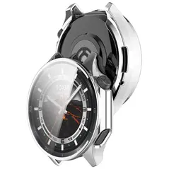 Etui z osłoną ekranu Bizon Case Watch Felipe do OnePlus Watch 3 / Oppo Watch X2 srebrne