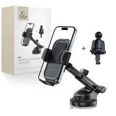 Uchwyt samochodowy na kokpit / szybę / do kratki Tech-Protect V8 Universal Dashboard & Vent Car Mount Black