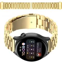 Pasek ze stali nierdzewnej do smartwatcha Bizon Strap Watch Aura QuickRelease 20mm złoty