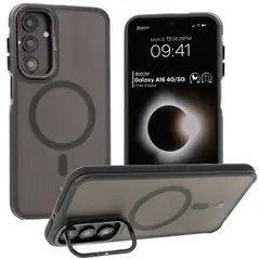 Etui z podstawką i pierścieniem magnetycznym Bizon Case Eclipse do Samsung Galaxy A16 4G/5G przydymione z czarną ramką