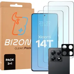 3x szkło na ekran + 1x szkło na aparat Bizon Glass Clear 2 Pack do Xiaomi 14T