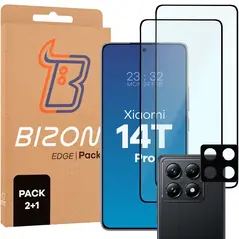 2x szkło na ekran + 1x szkło na aparat Bizon Edge 2 Pack do Xiaomi 14T Pro