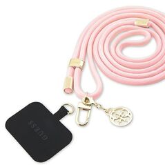 Pasek Guess GUOUCNMG4EP Universal CBDY Cord Nylon 4G Metal Charm różowy/pink
