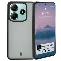 Etui Bizon Case Angelo do Xiaomi Redmi Note 14 5G przydymione z czarną ramką