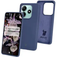 Silikonowe etui Bizon Soft Case do Xiaomi Redmi Note 14 5G ciemnoniebieskie