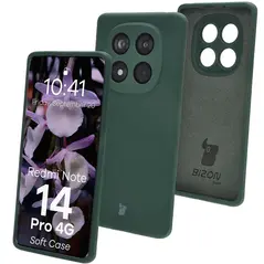 Silikonowe etui Bizon Soft Case do Xiaomi Redmi Note 14 Pro 4G ciemnozielone
