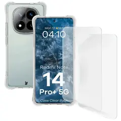 Etui + 2x folia na ekran Bizon Case Clear Pack do Xiaomi Redmi Note 14 Pro+ Plus 5G