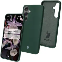 Silikonowe etui Bizon Soft Case do Samsung Galaxy S25+ Plus ciemnozielone