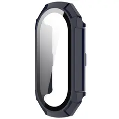 Etui Bizon Case+Glass Set do Xiaomi Mi Smart Band 8 niebieskie