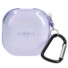 Etui Bizon Case Headphone Clear do Samsung Galaxy Buds Live / Pro / Buds2 / Buds2 Pro / Buds FE przezroczysto-fioletowe